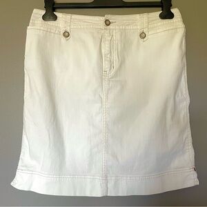 Sigrid Olsen White Topstitch Mini Skirt Size 12 EUC